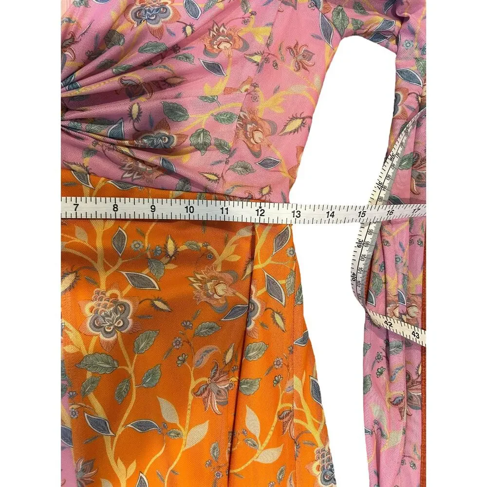 NWT FREE PEOPLE Rachel Antonoff Olivia Mesh Dress Pink Orange Floral Women's 4